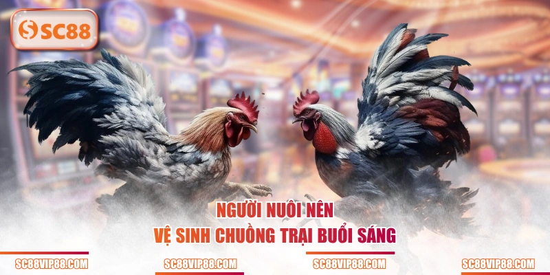 Người nuôi nên vệ sinh chuồng trại buổi sáng